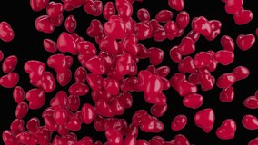 3D animation in 4K with isolated alpha channel: vibrant red heart-shaped balloons float and scatter dynamically.Ideal for romantic,festive,or celebratory themes like Valentine's Day,weddings,or events - Powered by Shutterstock - Get 15% off with code: PIKWIZARD15