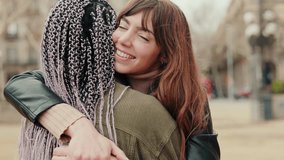 Two women embrace in a loving hug, showcasing their deep connection and affection. This heartwarming scene captures a tender moment between a lesbian couple, symbolizing love, togetherness, and suppor - Powered by Shutterstock - Get 15% off with code: PIKWIZARD15