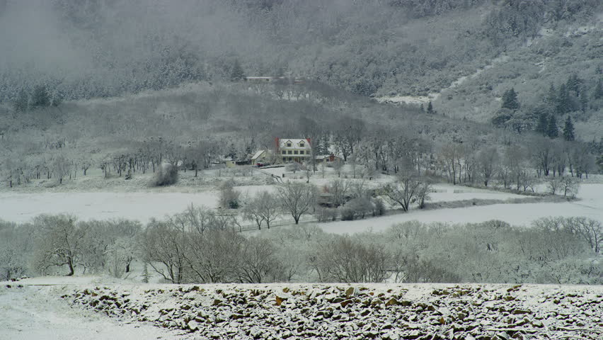 Emigrant Lake winter landscape with snow Ashland Oregon United States