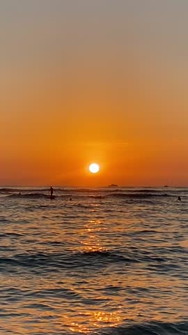 Sunset in Hawaii, Waikiki Beach 