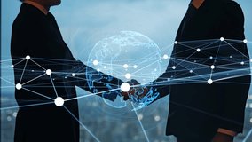 Business people shaking hands and global network concept - Powered by Shutterstock - Get 15% off with code: PIKWIZARD15