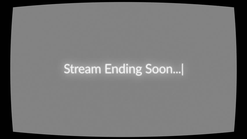 Stream Ending Soon typewritter, Noise TV Old Retro Film Frame Overlay