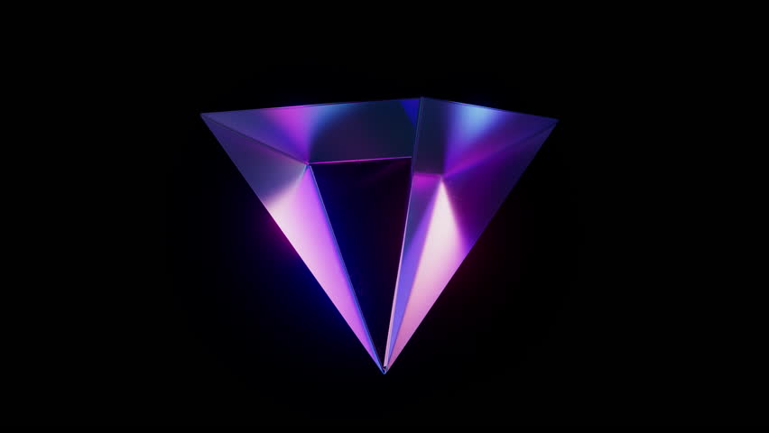 Hypnotic Glass pyramid Looped Animation. 3D Illustration
