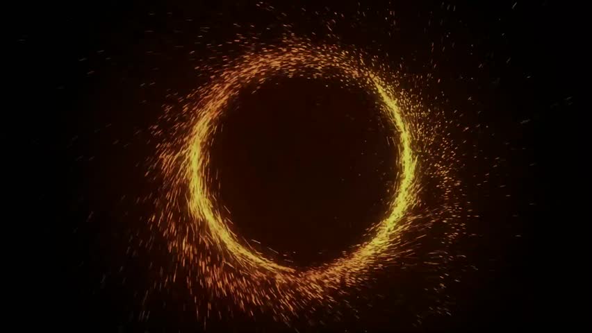 Fiery Ring of Flames Creating a Magical Portal Effect