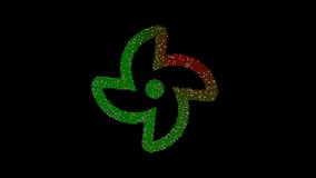 Icon fan is made up of LED square shapes that shimmer and flicker. There are black dead diodes. In-Out looped. Alpha BW at the end - Powered by Shutterstock - Get 15% off with code: PIKWIZARD15