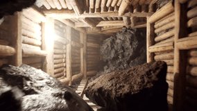 Travelling in an old, abandoned mineshaft, lights turning off, 3D animation - Powered by Shutterstock - Get 15% off with code: PIKWIZARD15