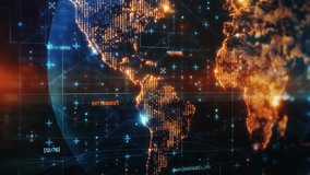 Futuristic digital world map highlighting global connectivity and advanced technology - Powered by Shutterstock - Get 15% off with code: PIKWIZARD15