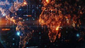 Futuristic digital world map highlighting global connectivity and advanced technology - Powered by Shutterstock - Get 15% off with code: PIKWIZARD15