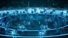 Open Office in Virtual Reality VR Cloud Storage Technology Big Data Sense System 3D animation - Powered by Shutterstock - Get 15% off with code: PIKWIZARD15