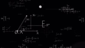 Math and physics formulae pass through the screen and fall away. Animation of maths equations. Fast movement of plexus formulas. Science, technology Genetics biology, biotechnology, chemistry, science - Powered by Shutterstock - Get 15% off with code: PIKWIZARD15