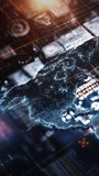 Hologram of north america emerging from a futuristic technological interface, representing global connectivity and digital innovation - Powered by Shutterstock - Get 15% off with code: PIKWIZARD15