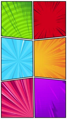 Animated looped background in pop art and comic style.