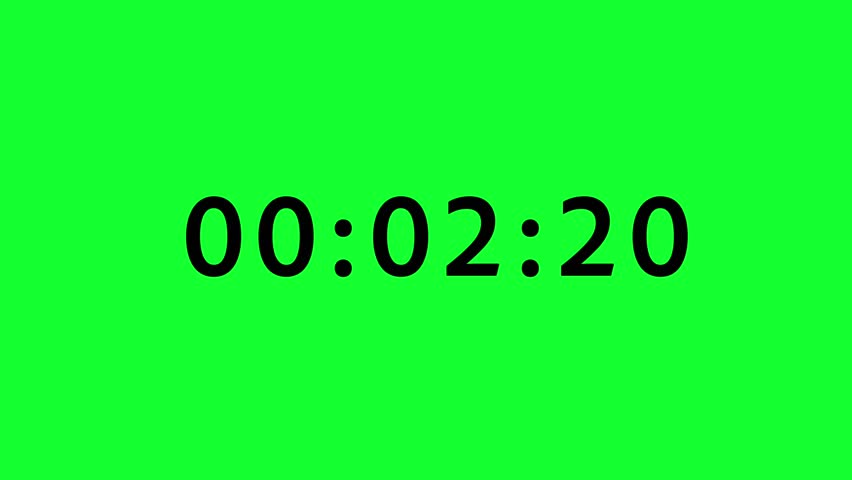 Stylish 15-minutes digital clock timer with black numbers on isolated green background. Minimal and simple design in 4K motion. Perfect for tracking time with a clean and modern aesthetic. 