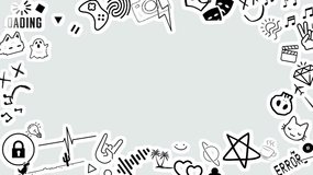 White frame animation with doodle style graphic borders. 4K quality footage - Powered by Shutterstock - Get 15% off with code: PIKWIZARD15