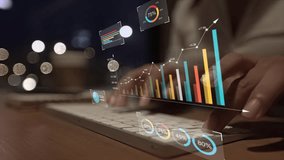 Businesswoman analyzing company financial balance sheet working with digital virtual graphics Businesswoman calculating financial data for long term investment growth goals. - Powered by Shutterstock - Get 15% off with code: PIKWIZARD15