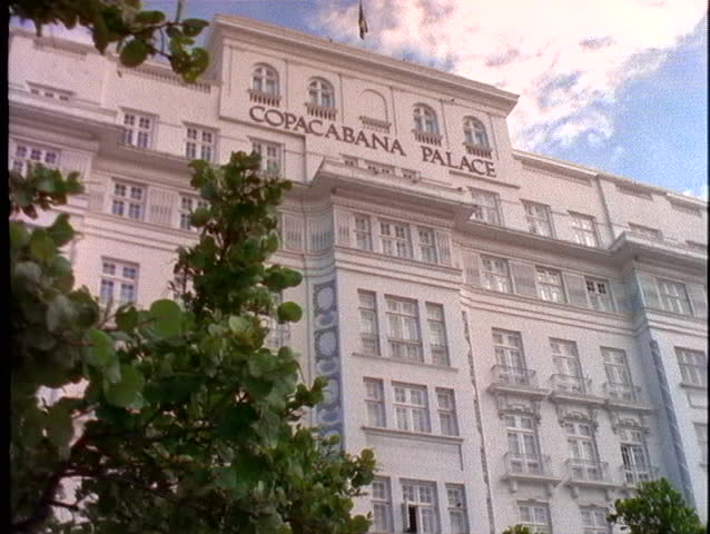 BRAZIL, 1998, Rio de Janeiro, Copacabana Palace Hotel, medium shot front, tilt up