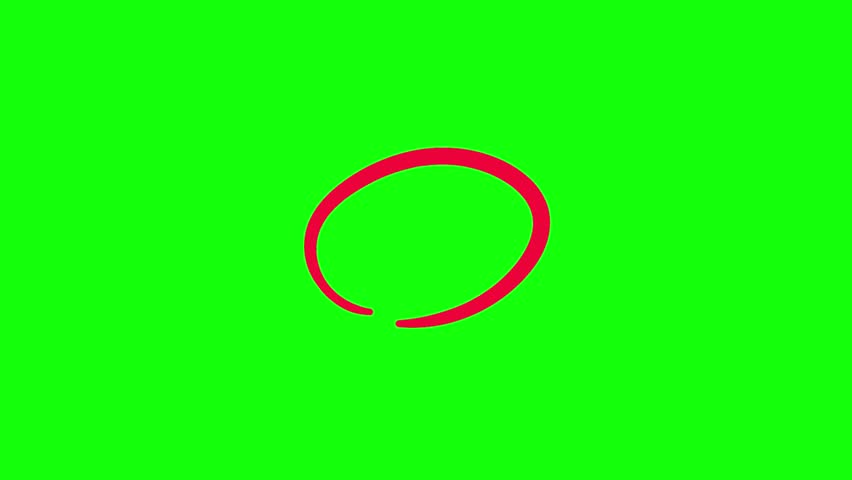 Grunge Red Circle Highlighter Scribble Animation isolated on transparent background. 4k animation