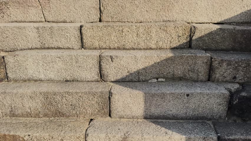 An embrasure hole in Osaka castle ringwork outer stone curtain walls, where samurais can aim their musket guns at enemies that breach through gates.