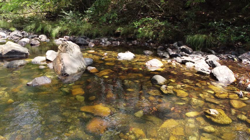 The river Rio Sao Miguel in Chapada dos Veadeiros in Brazil. The river ...