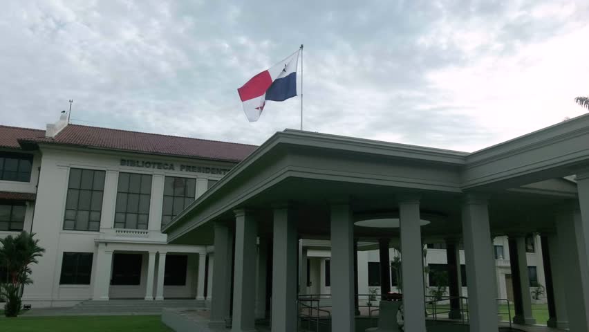 4k footage of Ascanio Arosemena Training Center former Balboa Highschool in the Panama Canal Zone, Panama. This is now a library and a memorial for the martyrs of January 9
