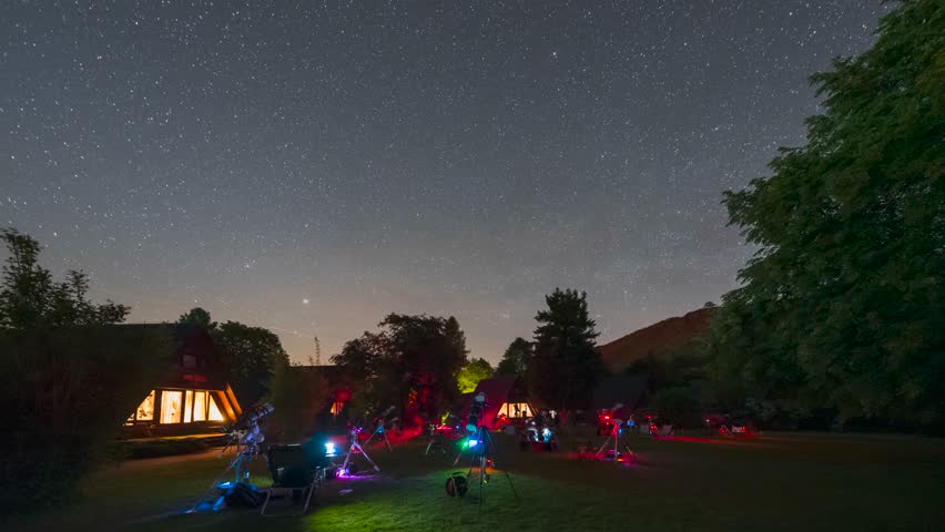 Milky Way Timelapse under the telescopes in the mountains