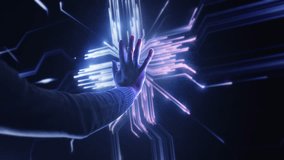Hand Interacting With Digital Network Circuit Technology Futuristic Interface Innovation Data - Powered by Shutterstock - Get 15% off with code: PIKWIZARD15