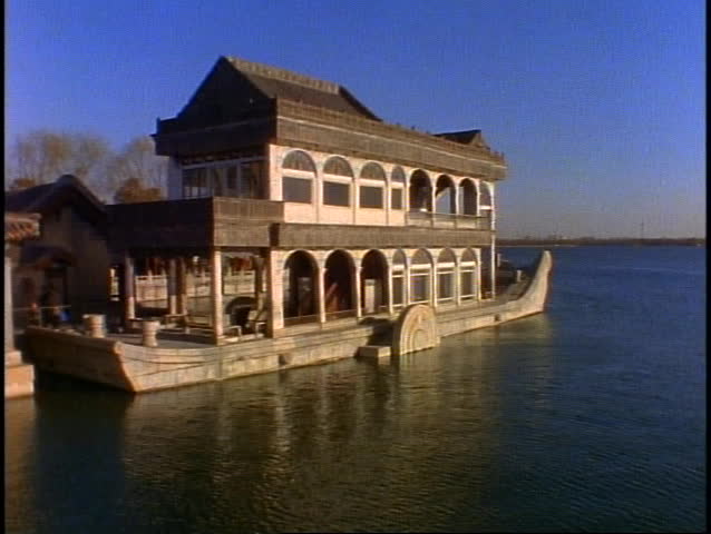 CHINA, 1999, Beijing. The Summer Palace, Marble Boat, wide shot