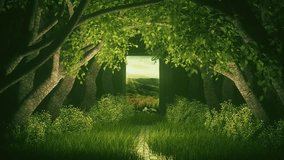 Dimensional Gateway in a Magical Forest with Fantasy Realm Beyond - Loop - Fantasy Nature Landscape for Immersive Appeal - Powered by Shutterstock - Get 15% off with code: PIKWIZARD15