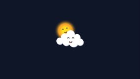 Partly Cloudy Weather Animation Isolated on Black Background - Powered by Shutterstock - Get 15% off with code: PIKWIZARD15