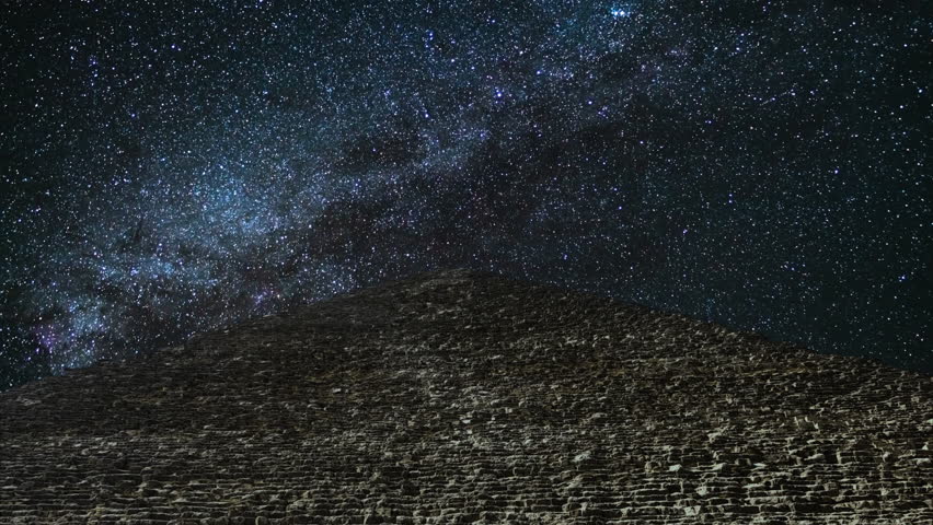 Egypt The Great Pyramid of Giza Milky Way Galaxy Over Pyramid of Khufu