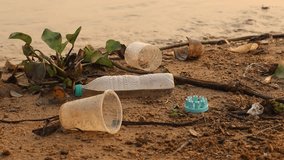 Plastic pollution in the river harms ecosystems, wildlife, and water quality and poses risks to human health. - Powered by Shutterstock - Get 15% off with code: PIKWIZARD15