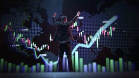 Business Person Standing Before Financial Market Data Wall Street Success Story Finance Technology - Powered by Shutterstock - Get 15% off with code: PIKWIZARD15