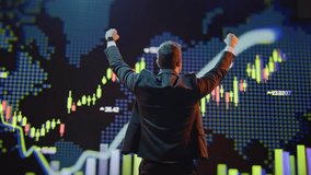 Successful Business Trader Celebrating Stock Market Growth Financial Success Investment Win - Powered by Shutterstock - Get 15% off with code: PIKWIZARD15