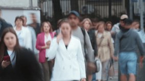 People crowd walk city street time lapse. Lots of busy pedestrians hurry up home, work timelapse. Metropolis rush hour. Life transience concept. Fast urban road. Many citizen run, stroll public place. - Powered by Shutterstock - Get 15% off with code: PIKWIZARD15