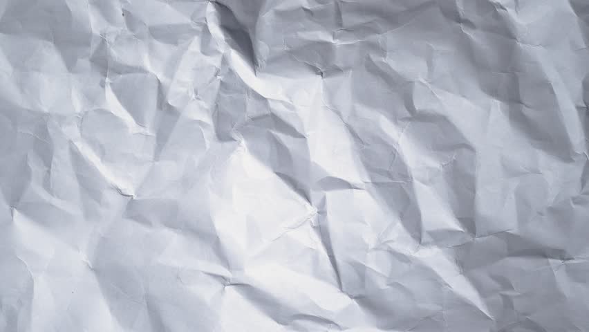 Crumpled paper texture White crumpled sheet stop motion seamless loop