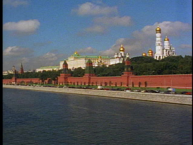 Moscow, Russia, Kremlin wide shot, with Moscow River