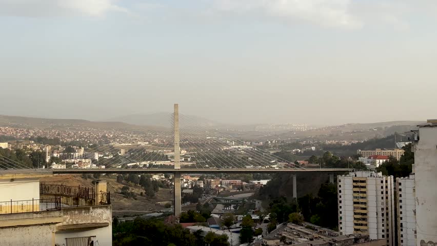 Ultra modern developed African Constantine city with beautiful bridges traditional residential buildings Urban landscape