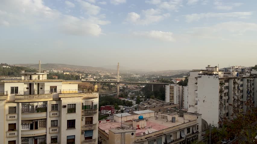 Ultra modern developed African Constantine city with beautiful bridges traditional residential buildings Urban landscape