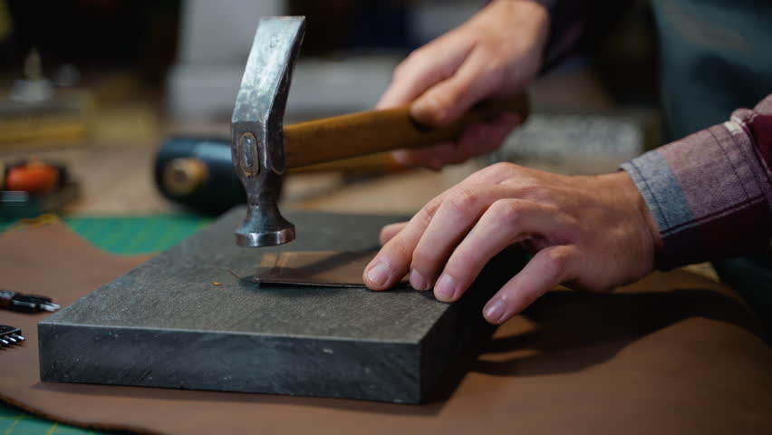 Crafting Leather with Hammer and Precision Tools