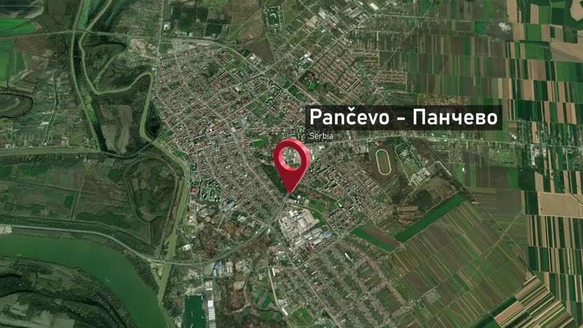 Pančevo City Map Zoom (Serbia) from Space to Earth
