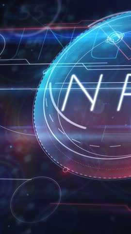 Animated flow of virtual digital NFT space. 3D Illustration