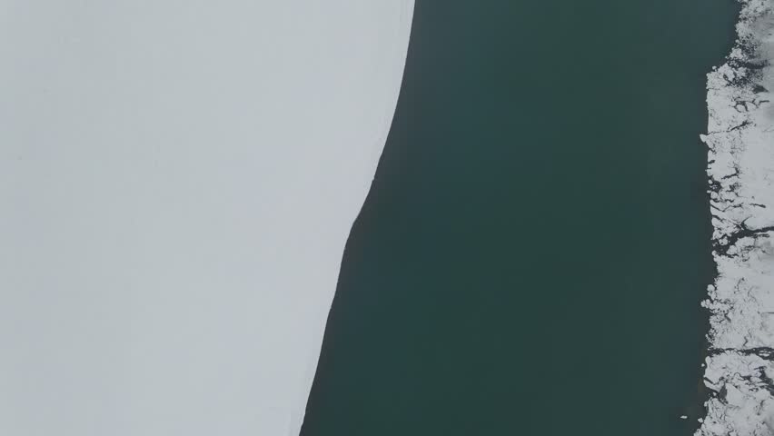 Aerial view of Indus river in winter season