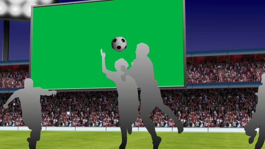 Football field green screen gallery footage animation for news or intro advertisement opener