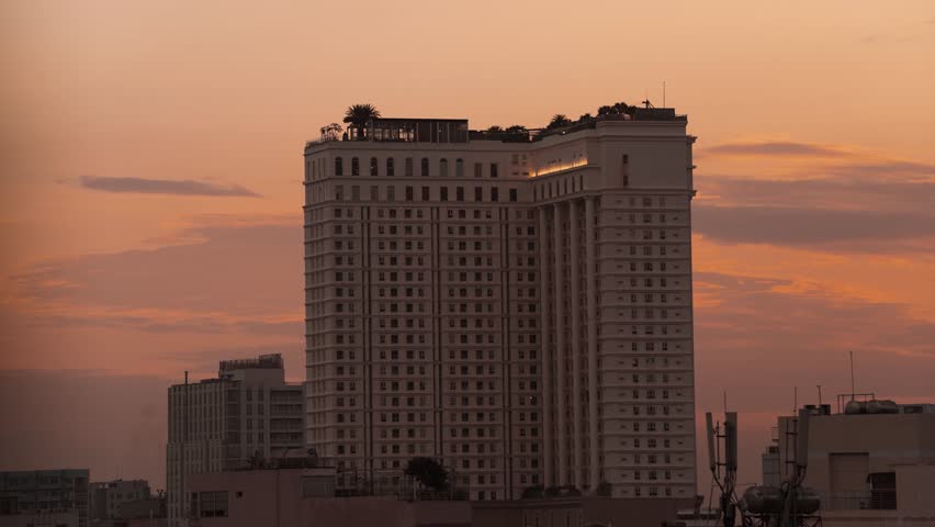 Peaceful Sunset on Saigon River with Vibrant City Life - Viet Nam Beautiful Landscape Background 4k