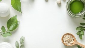 Natural Skincare Products with Green Ingredients and Eco-Friendly Minimalist Decor - Powered by Shutterstock - Get 15% off with code: PIKWIZARD15