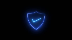 shield neon icon and cheak mark emblem logo animated shield neon emblem logo green screen 4k - Powered by Shutterstock - Get 15% off with code: PIKWIZARD15