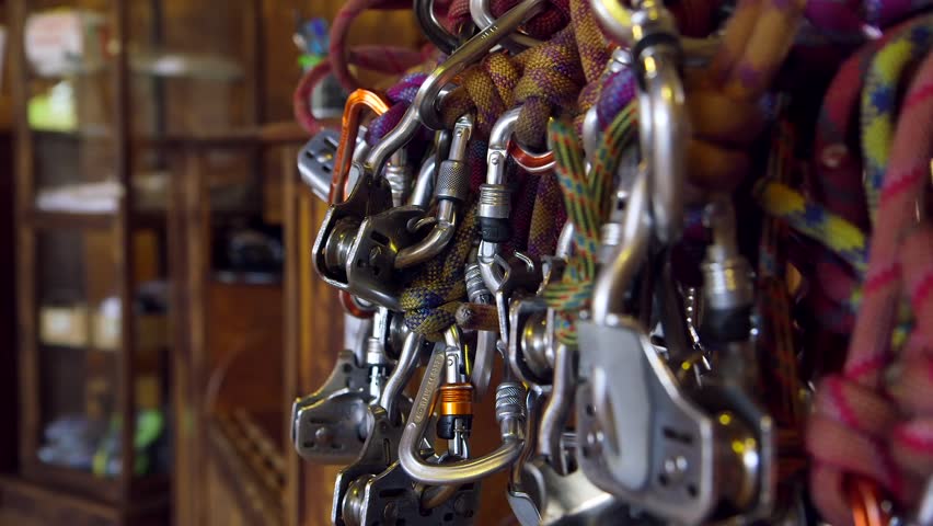 The Rental Office Has Plenty of Carabiners, Pulleys and Ropes. Safety Equipment. Personal Protective Equipment is Clothing, Helmets, Goggles, or Other Garments or Equipment Designed to Protect.