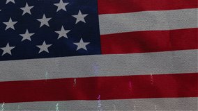 4th of July Text with Fireworks with Waving American Flag for background Independence Day celebrations. 3D Illustration - Powered by Shutterstock - Get 15% off with code: PIKWIZARD15