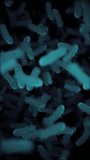 Close up, microscopic view of infectious bacteria cells flowing towards the camera. Ideal for projects related to microbiology, healthcare and science. Full HD and looping vertical background. - Powered by Shutterstock - Get 15% off with code: PIKWIZARD15