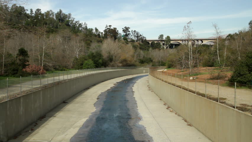 This small stream in a concrete canyon is actually part of the Los Angeles